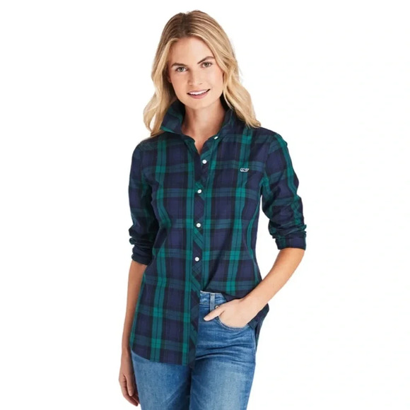 NWT Vineyard Vines Blackwatch Chilmark Classic Button Down in Jet Black - Picture 1 of 10